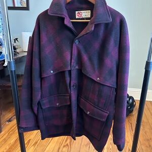 Vintage Black Bear Woolrich Purple plaid hunting Jacket